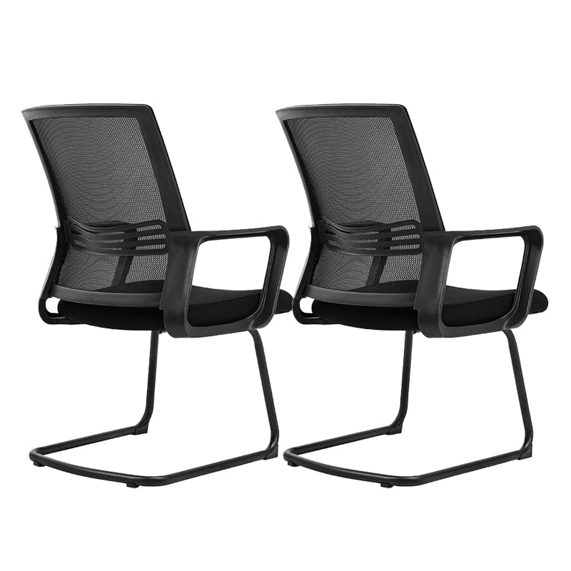 Contemporary Mesh-back Conference Chair Fixed Arms Task Chair for Office