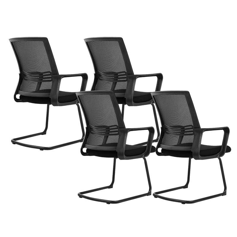 Contemporary Mesh-back Conference Chair Fixed Arms Task Chair for Office