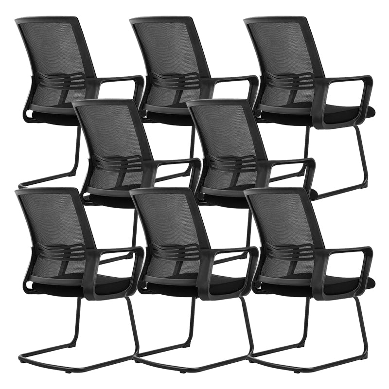 Contemporary Mesh-back Conference Chair Fixed Arms Task Chair for Office