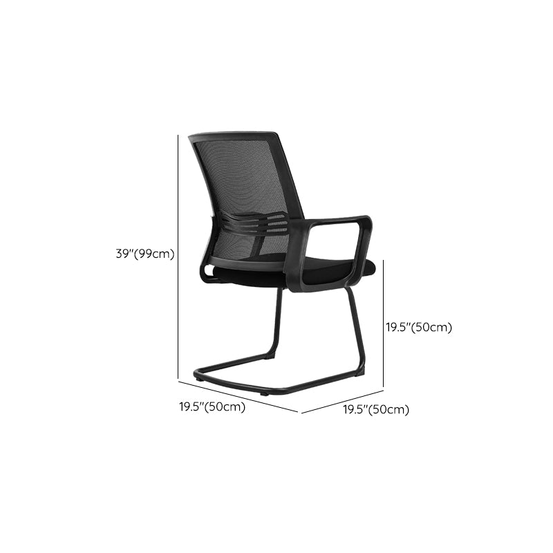 Contemporary Mesh-back Conference Chair Fixed Arms Task Chair for Office