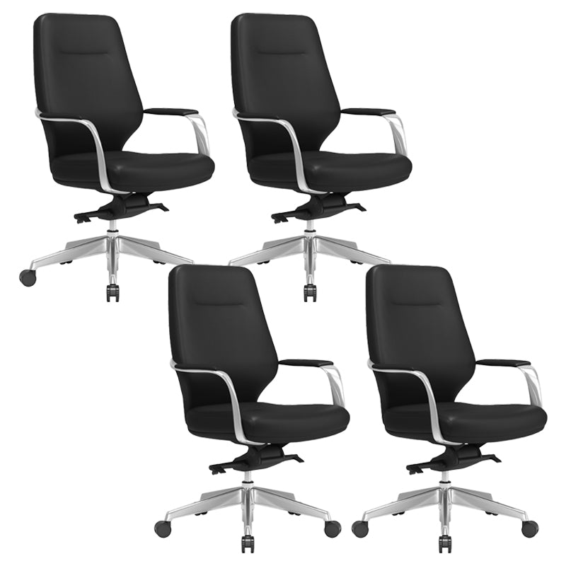 Fixed Arms Desk Chair Modern No Distressing Leather Ergonomic Office Chair