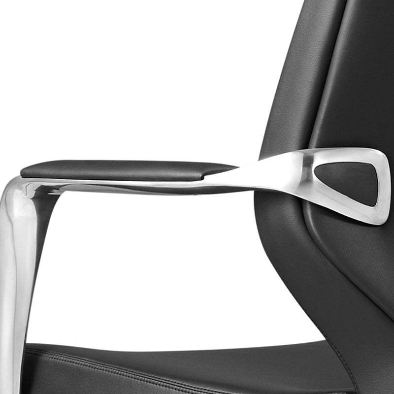 Fixed Arms Desk Chair Modern No Distressing Leather Ergonomic Office Chair