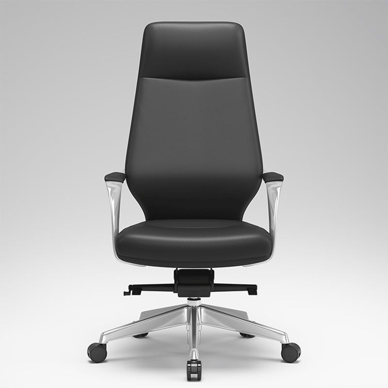 Fixed Arms Desk Chair Modern No Distressing Leather Ergonomic Office Chair