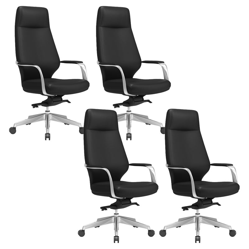 Fixed Arms Desk Chair Modern No Distressing Leather Ergonomic Office Chair