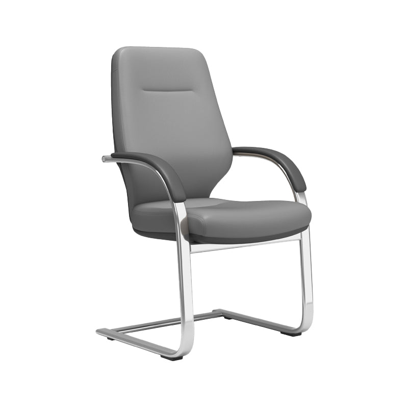 Fixed Arms Desk Chair Modern No Distressing Leather Ergonomic Office Chair