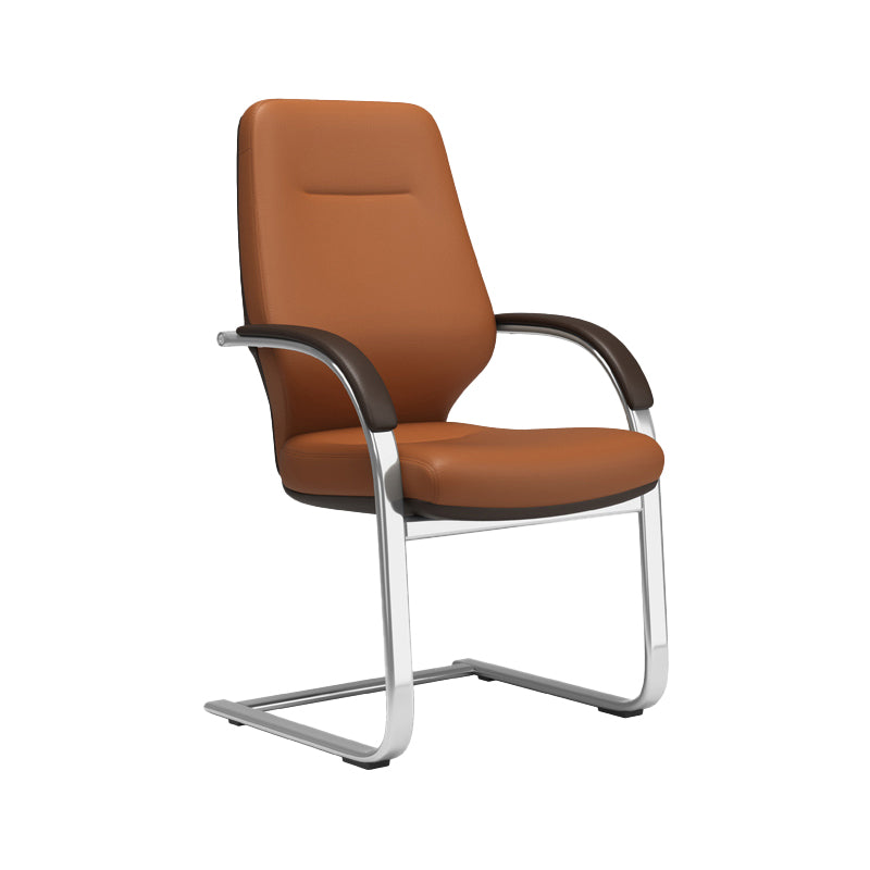 Fixed Arms Desk Chair Modern No Distressing Leather Ergonomic Office Chair