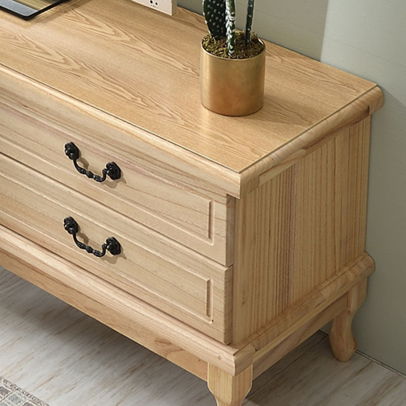 Wooden TV Stand Console Enclosed Storage TV Console with Drawers