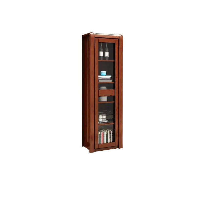 Traditional Display Stand Rubber Wood Storage Cabinet for Living Room