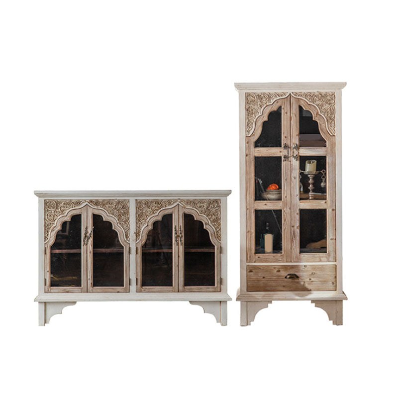 Traditional Display Stand Solid Wood Storage Cabinet for Dining Room