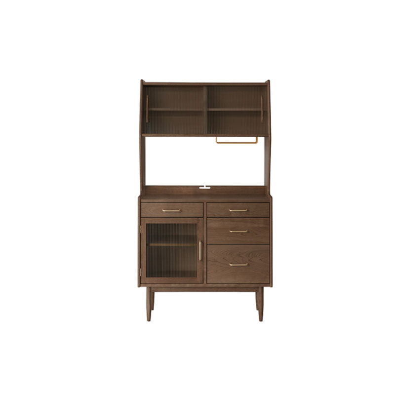 Modern Dining Hutch Pine Storage Cabinet with Doors for Living Room