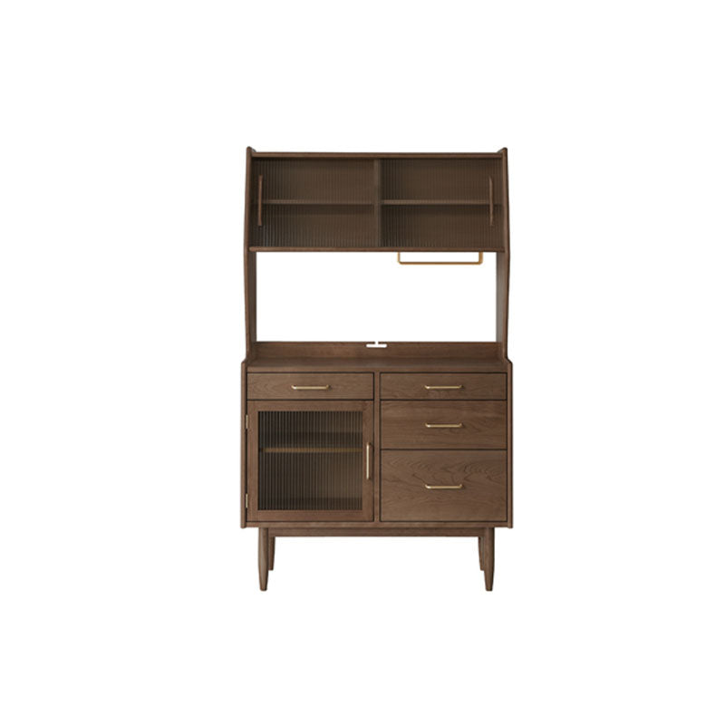 Modern Dining Hutch Pine Storage Cabinet with Doors for Living Room