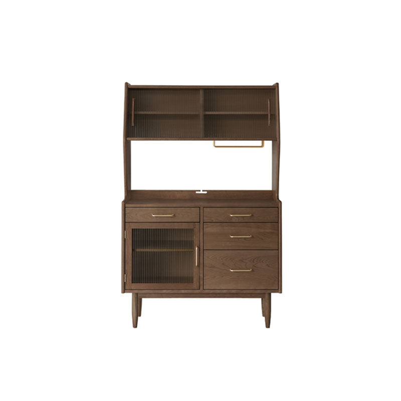 Modern Dining Hutch Pine Storage Cabinet with Doors for Living Room