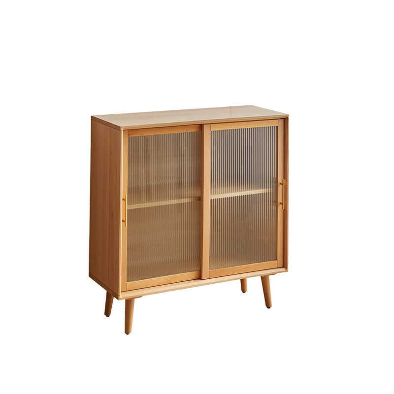 Contemporary Display Stand Beech Storage Cabinet for Dining Room