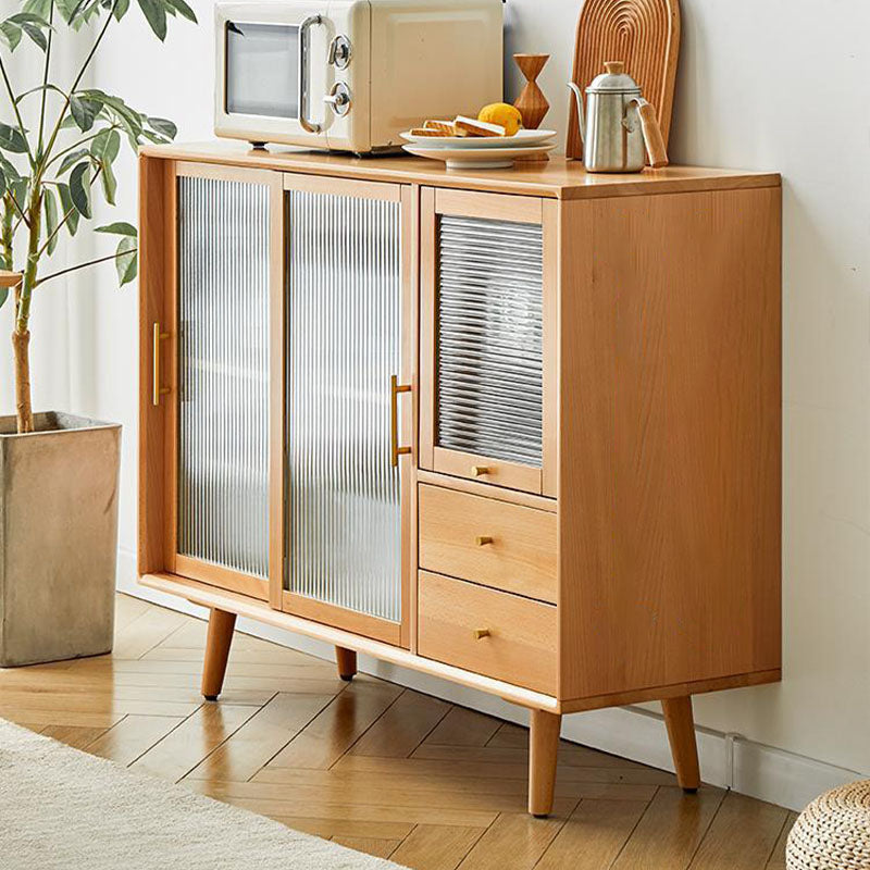 Contemporary Display Stand Beech Storage Cabinet for Dining Room