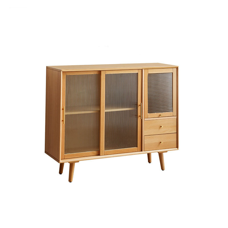 Contemporary Display Stand Beech Storage Cabinet for Dining Room