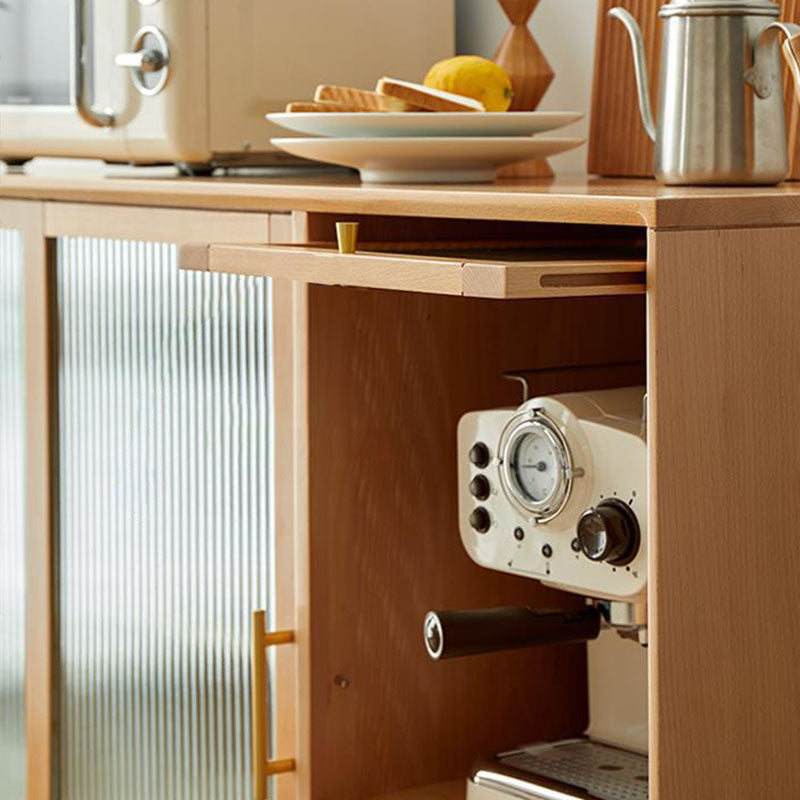 Contemporary Display Stand Beech Storage Cabinet for Dining Room