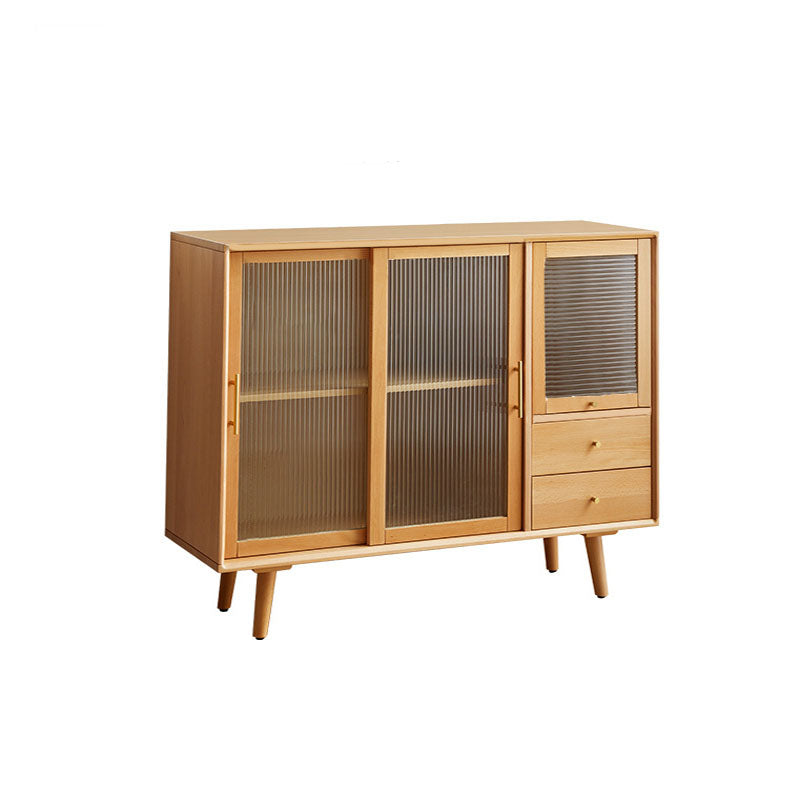 Contemporary Display Stand Beech Storage Cabinet for Dining Room