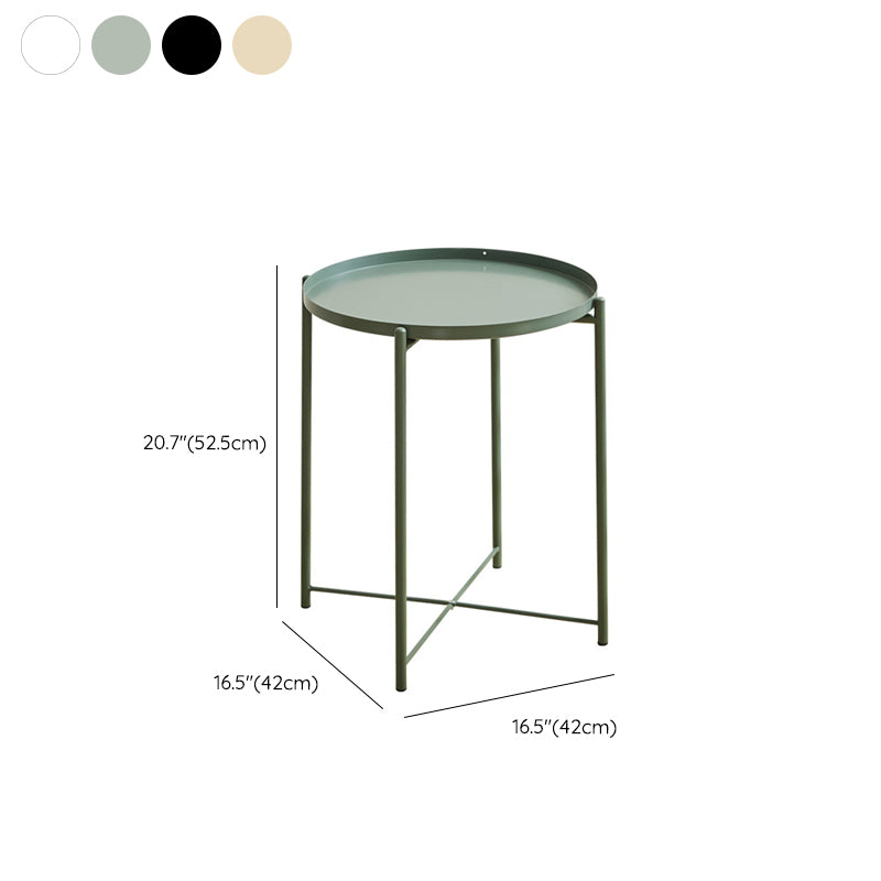 Contemporary Accent Table Nightstand Antique Finish Metal Bed Nightstand