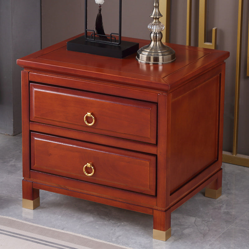 Traditional Accent Table Nightstand Antique Finish Drawer Storage Bed Nightstand