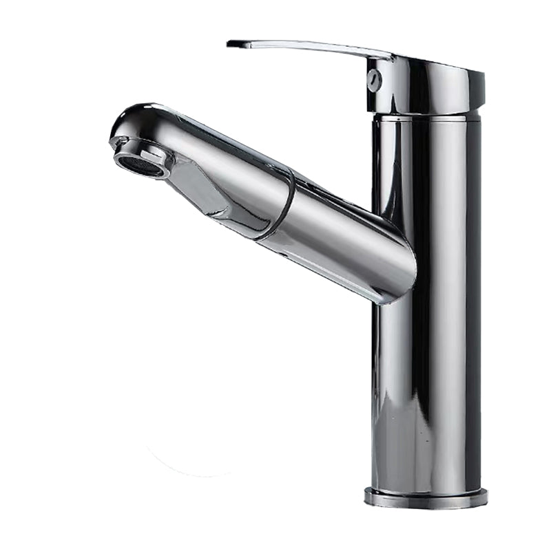 Contemporary Sink Faucet Plain Low Arc Copper Basin Lavatory Faucet
