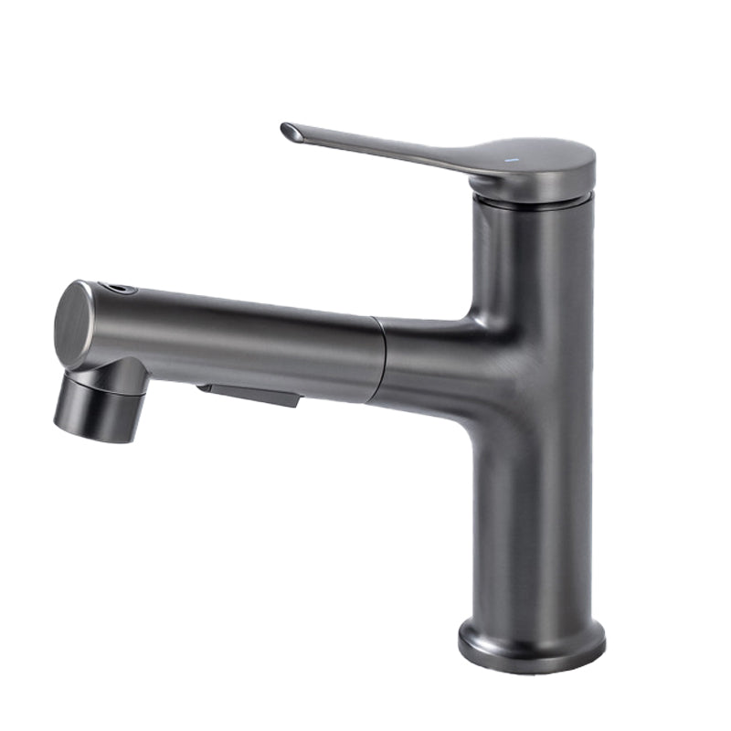 Contemporary Sink Faucet Plain Low Arc Copper Basin Lavatory Faucet