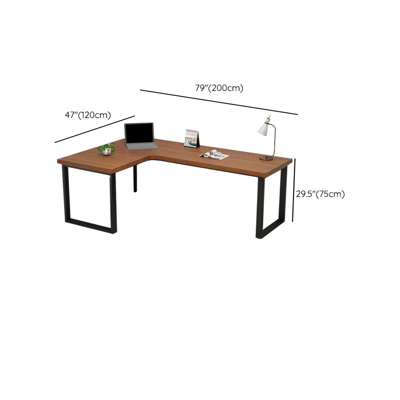 Industrial Solid Wooden Writing Desk L-Shape Office Desk for Office