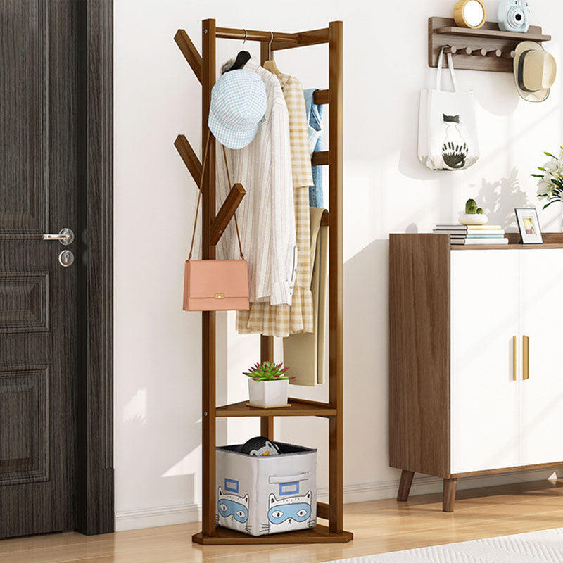 Wooden Entrance Hall Tree Modern Style Simple Home Floor Hall Stand