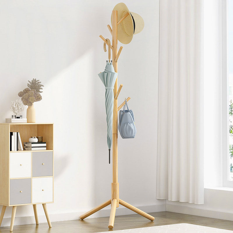 Wooden Entrance Hall Tree Modern Style Simple Home Floor Coat Rack