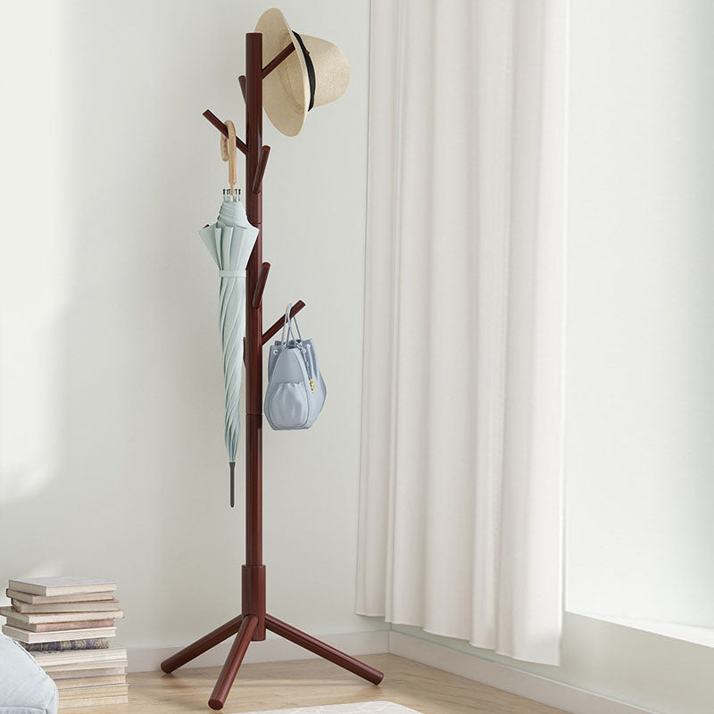 Wooden Entrance Hall Tree Modern Style Simple Home Floor Coat Rack