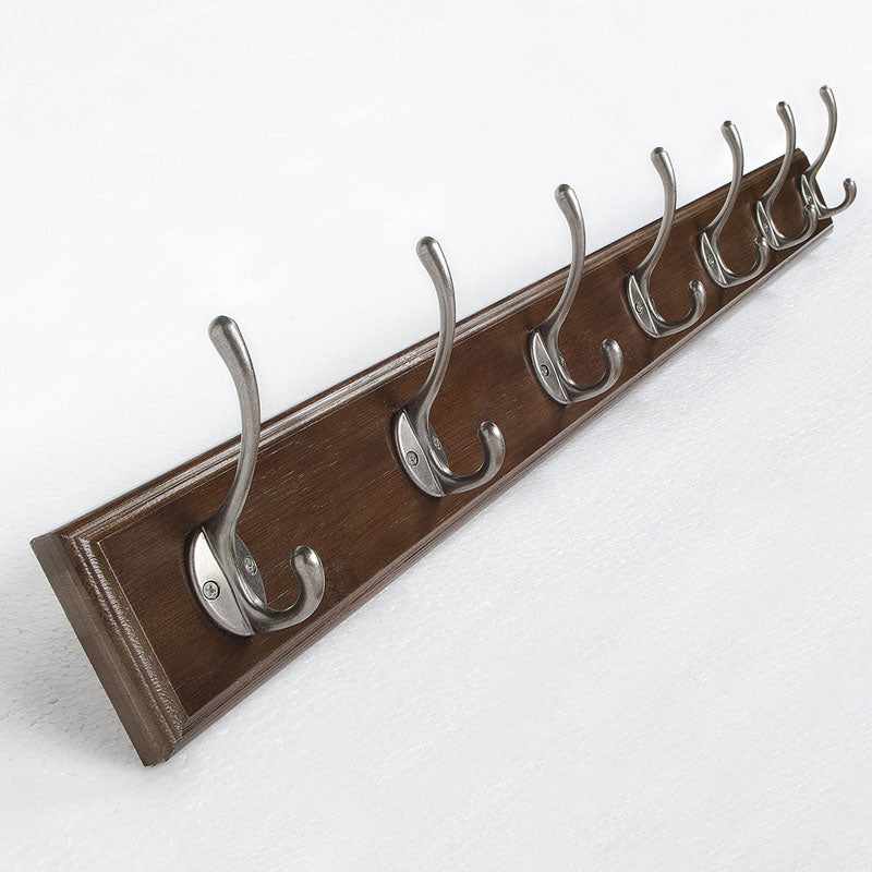 Brown Wooden Coat Hanger Modern Style Minimalist Home Wall Hanging Coat Rack