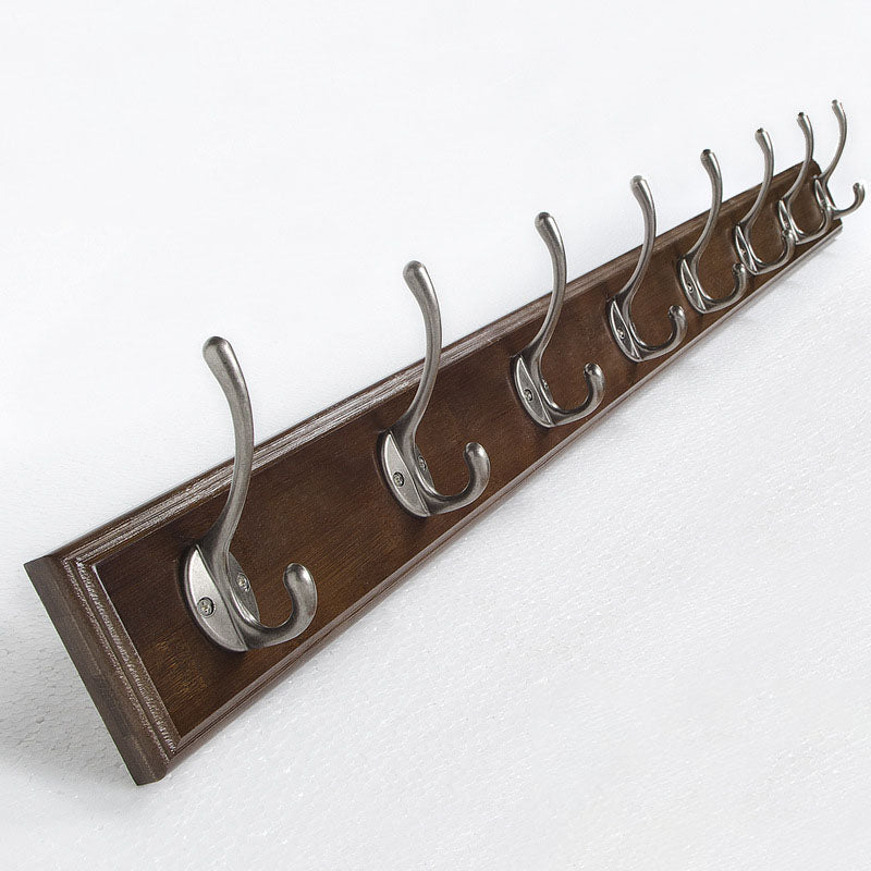 Brown Wooden Coat Hanger Modern Style Minimalist Home Wall Hanging Coat Rack