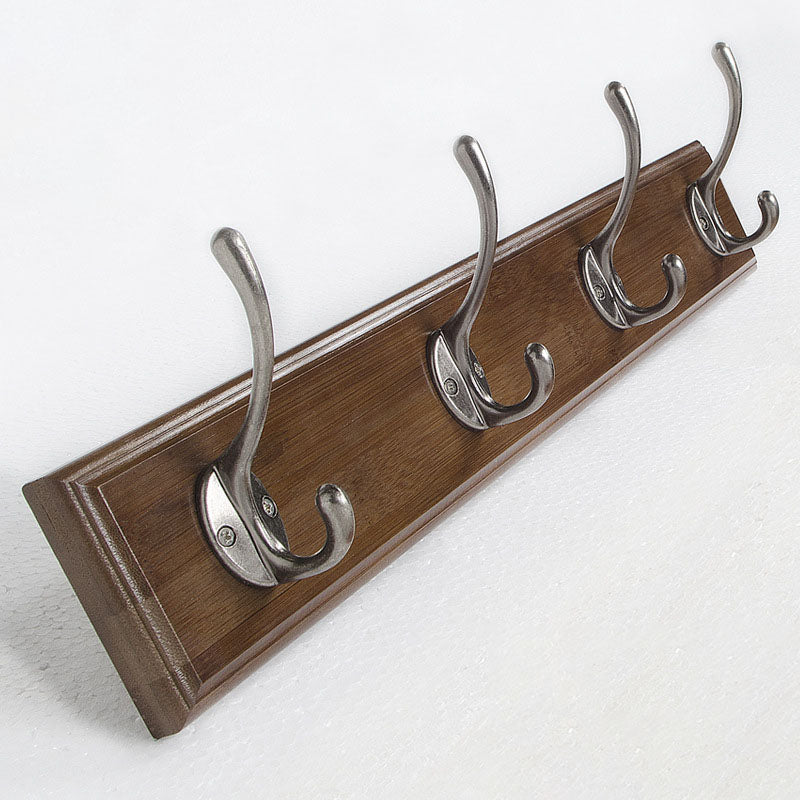 Brown Wooden Coat Hanger Modern Style Minimalist Home Wall Hanging Coat Rack