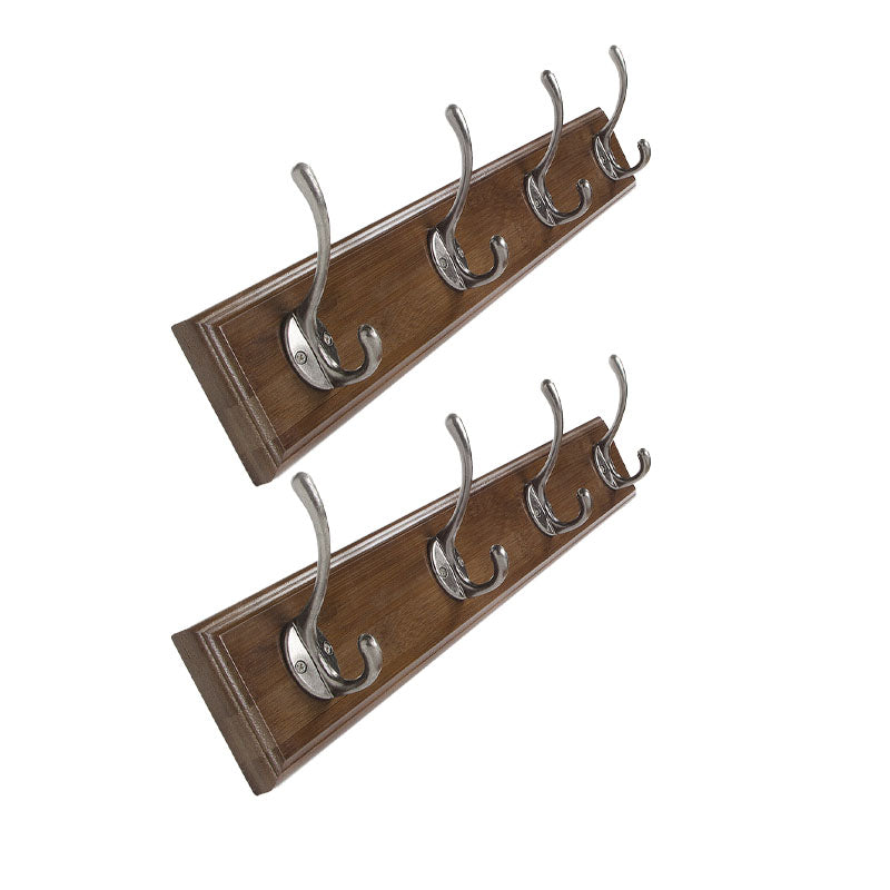 Brown Wooden Coat Hanger Modern Style Minimalist Home Wall Hanging Coat Rack