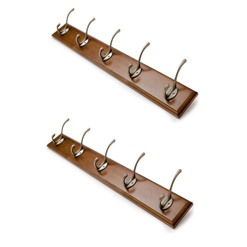 Brown Wooden Coat Hanger Modern Style Minimalist Home Wall Hanging Coat Rack