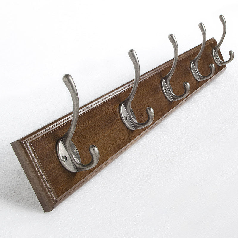 Brown Wooden Coat Hanger Modern Style Minimalist Home Wall Hanging Coat Rack