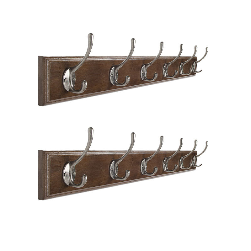 Brown Wooden Coat Hanger Modern Style Minimalist Home Wall Hanging Coat Rack