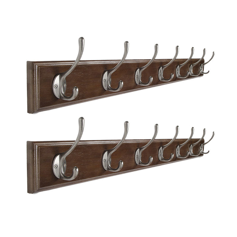 Brown Wooden Coat Hanger Modern Style Minimalist Home Wall Hanging Coat Rack