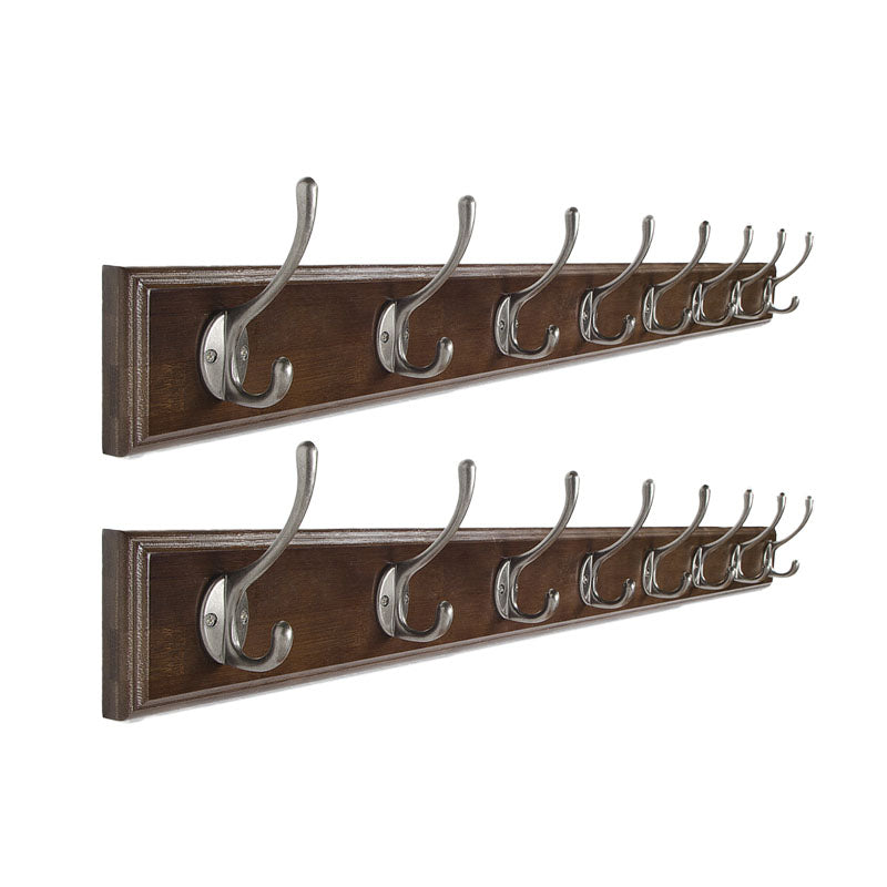 Brown Wooden Coat Hanger Modern Style Minimalist Home Wall Hanging Coat Rack