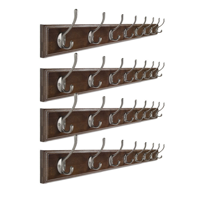 Brown Wooden Coat Hanger Modern Style Minimalist Home Wall Hanging Coat Rack