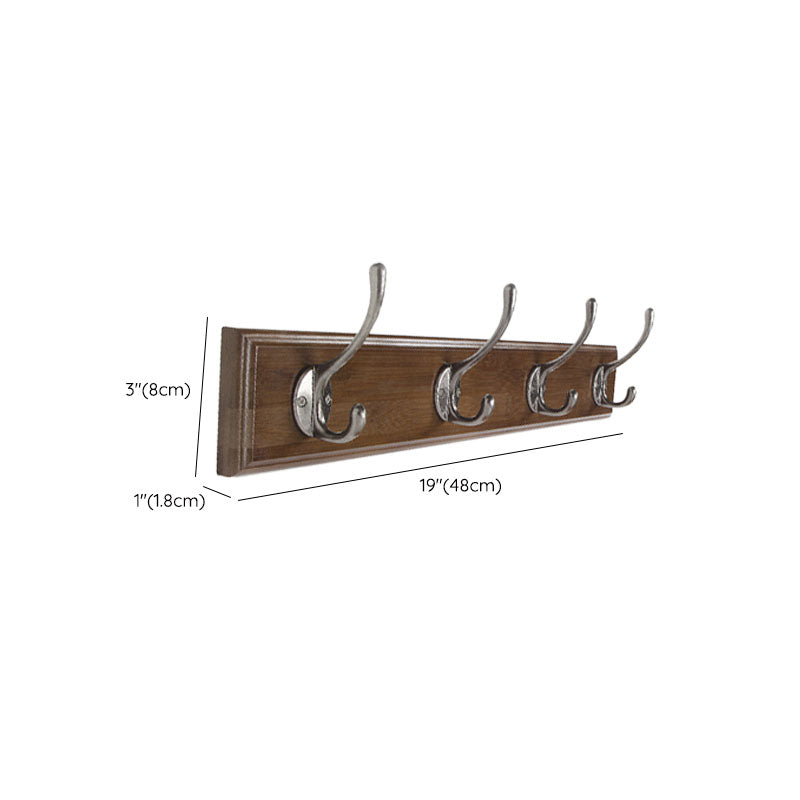 Brown Wooden Coat Hanger Modern Style Minimalist Home Wall Hanging Coat Rack