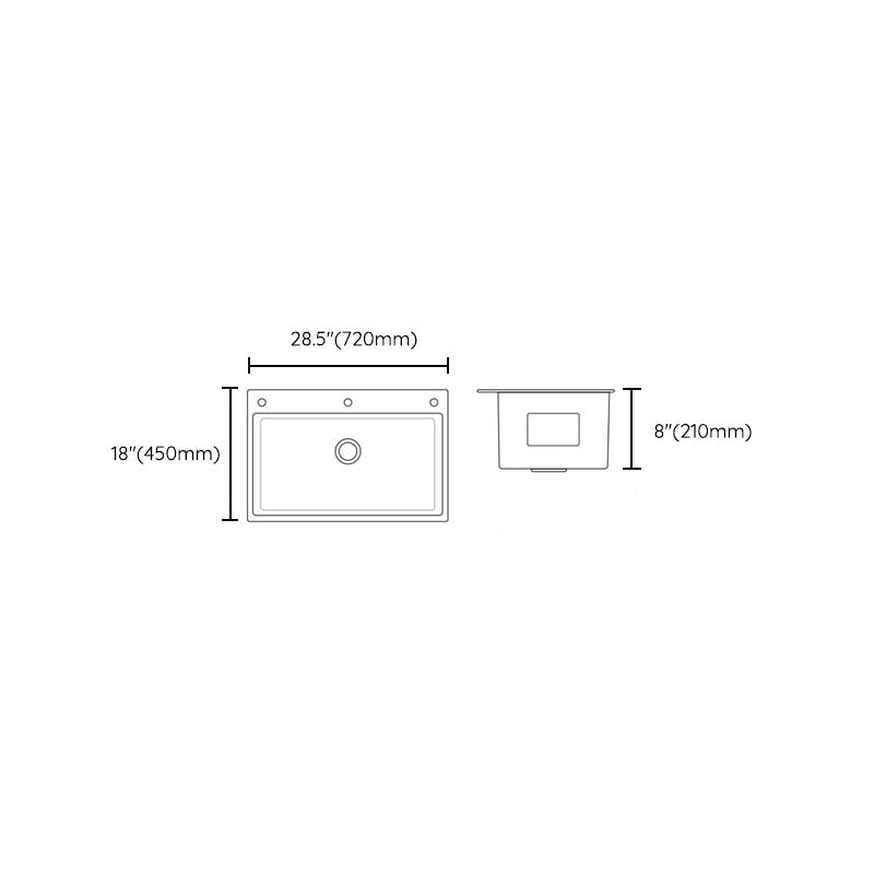 Corrosion Resistant Kitchen Sink Stainless Steel Modern Style Kitchen Sink