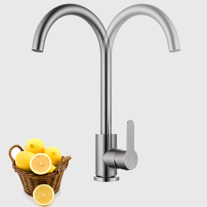 Contemporary Kitchen Faucet Stainless Steel Swivel Spout Standard Kitchen Faucets