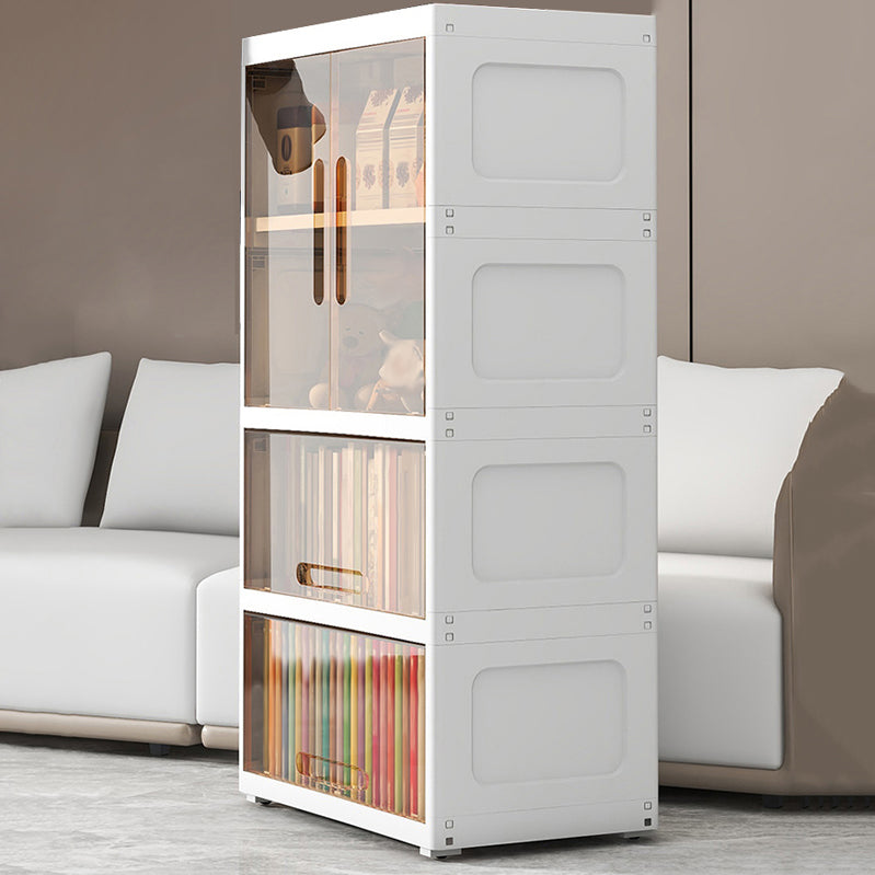 Contemporary Style Plastic Armoire Cabinet Bedroom Youth Armoire with wheels