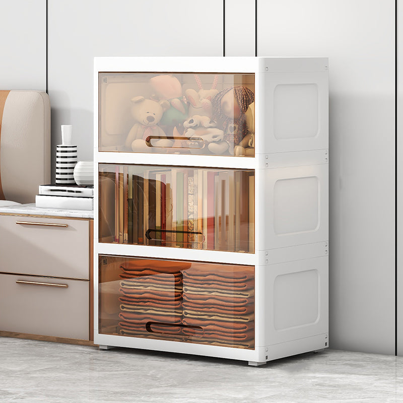 Contemporary Style Plastic Armoire Cabinet Bedroom Youth Armoire with wheels