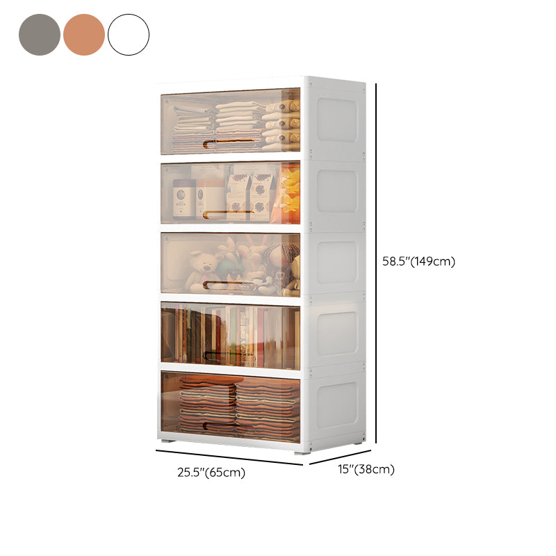 Contemporary Style Plastic Armoire Cabinet Bedroom Youth Armoire with wheels