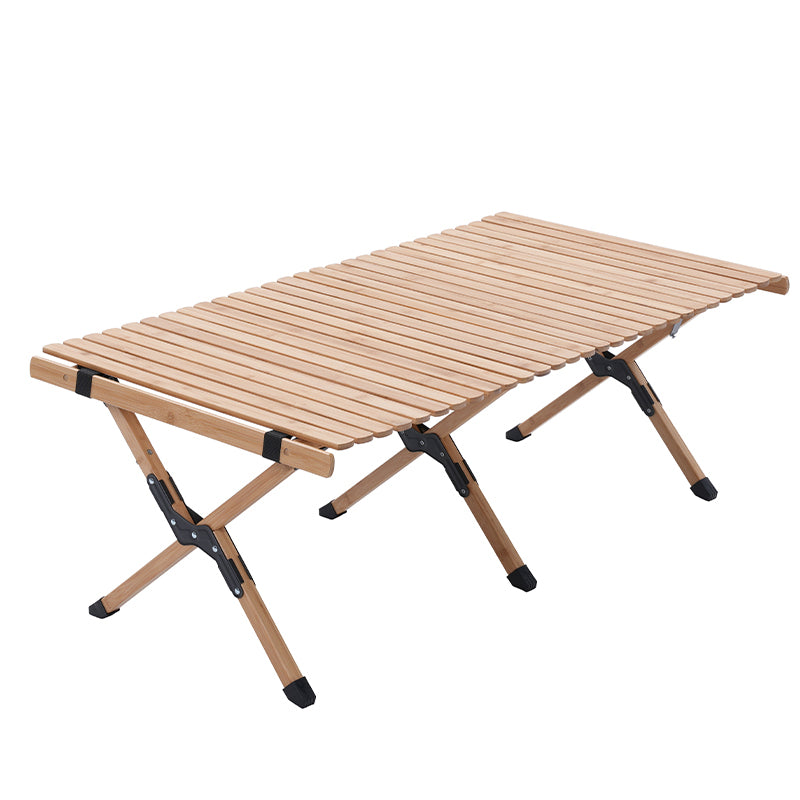 Industrial Patio Table Rectangle Wood Foldable Camping Table