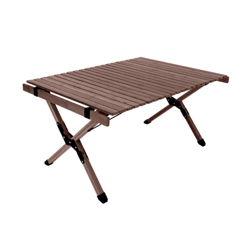 Industrial Patio Table Rectangle Wood Foldable Camping Table