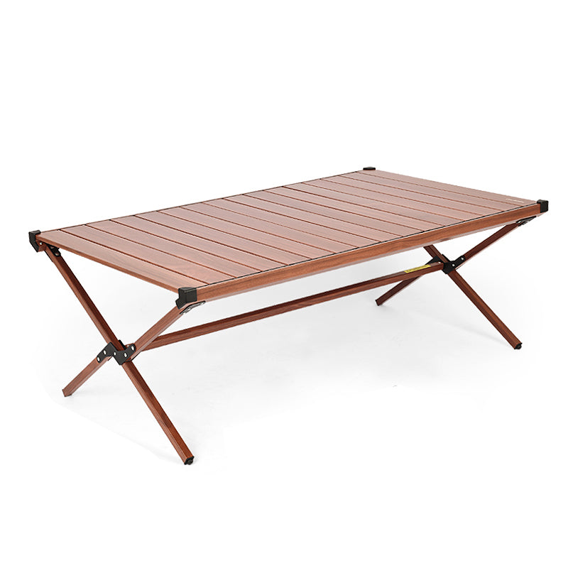 Industrial Style Patio Table Rectangle Metal Foldable Camping Table