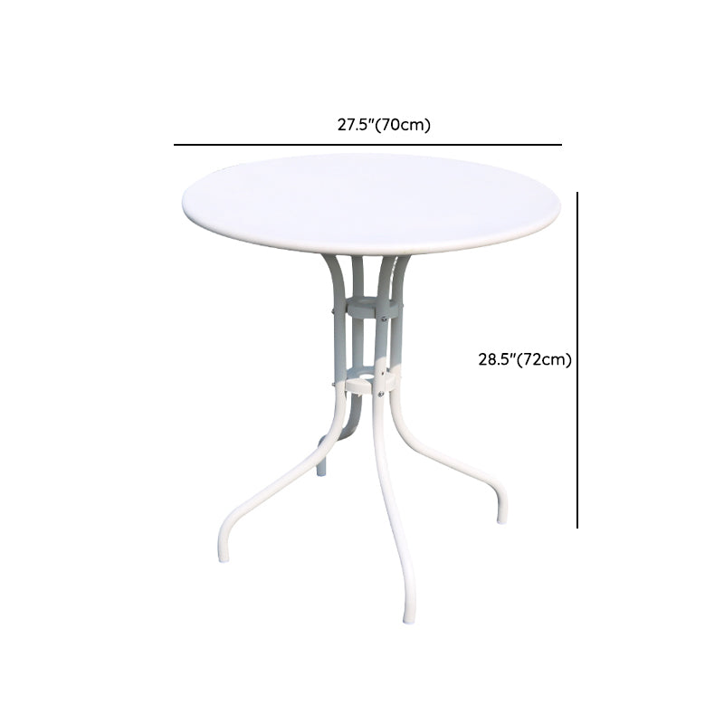 Contemporary Metal Bistro Table White Rust Resistant Bistro Table