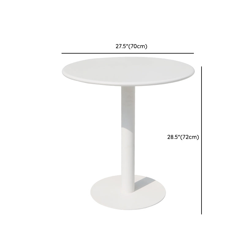 Contemporary Metal Bistro Table White Rust Resistant Bistro Table